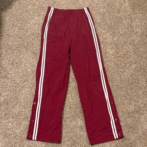 No Boundaries Burgundy Pants with White Stripes
